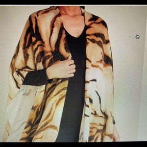 Tiger print ruana wrap  light weight warmth